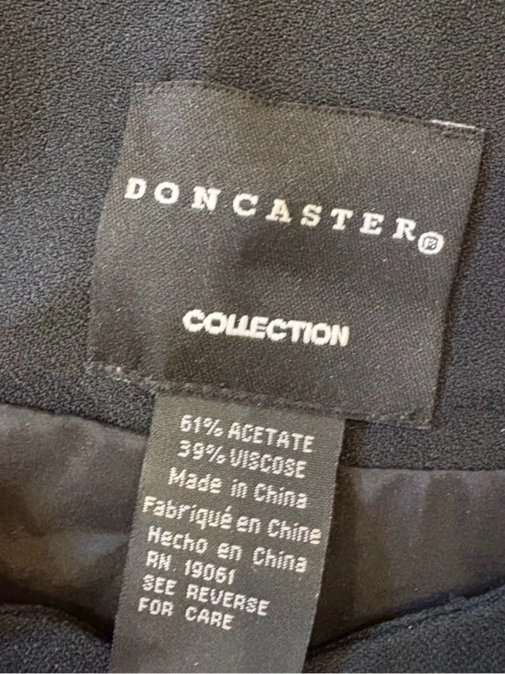 Doncaster Collection Black Zip Front Ruffle Dress Size 10 Career Cocktail